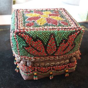 South Sumatra Indonesia ceremonial gift basket Indonesian wedding Beaded Box